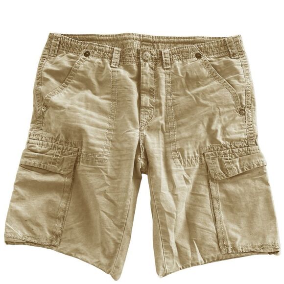 True Religion Tan Cargo Shorts for Men - Picture 1 of 7